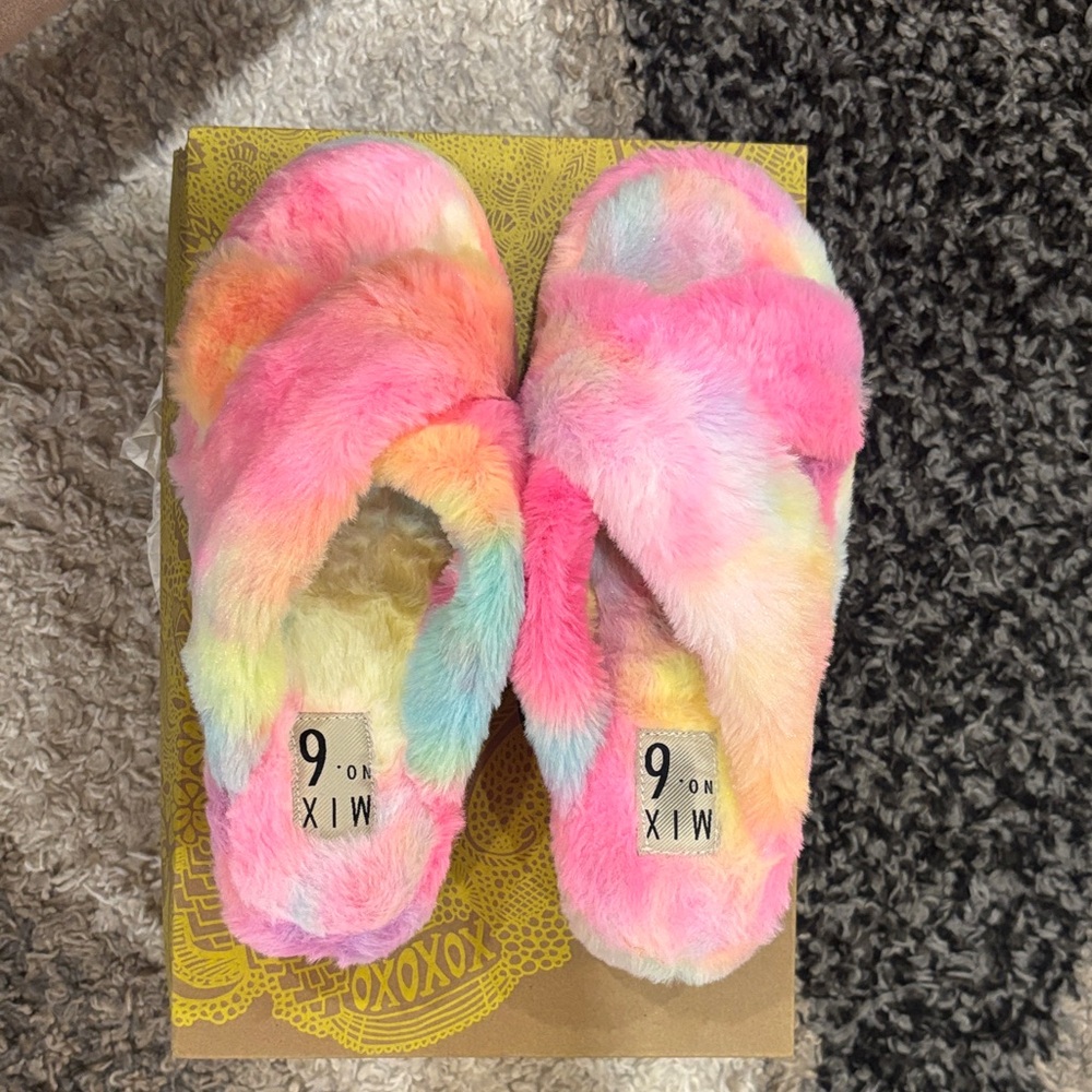 Mix No. 6 Multicolor Faux Fur Slides